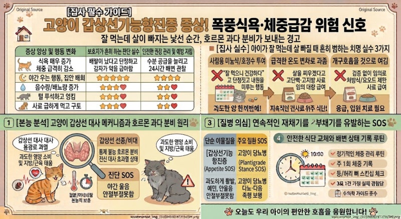 고양이 갑상선기능항진증 증상! 잘 먹는데 살 빠지고 물 많이 마신다면 체크할 5가지