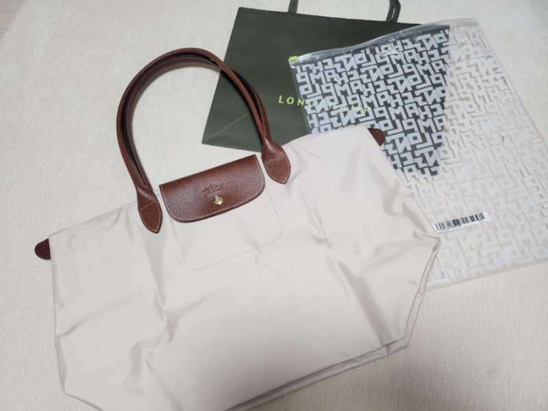[Longchamp] 롱샴 르플리아쥬 오리지널 L숄더백 페이퍼색 후기 / 셀컨 나일론 방수 이너백 추천