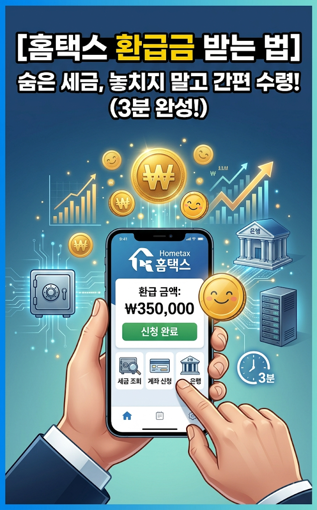 [홈택스 환급금 받는법] 숨은 세금 조회부터 계좌 신청까지 3분 완성! (미수령 국세환급금)