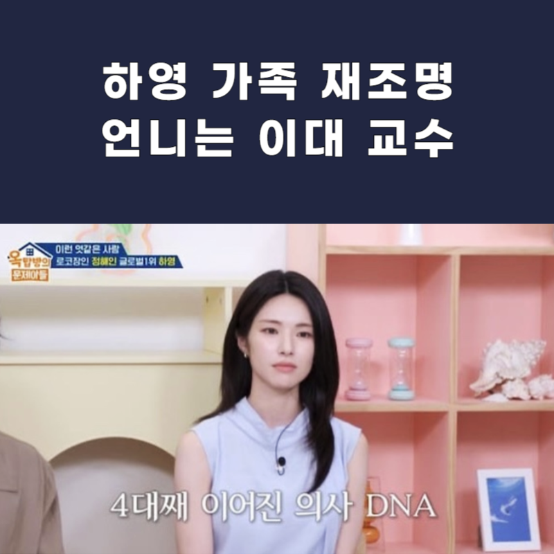 하영 가족 재조명, 언니 안경민 교수·엄마 이미숙 코어메드 대표는 누구