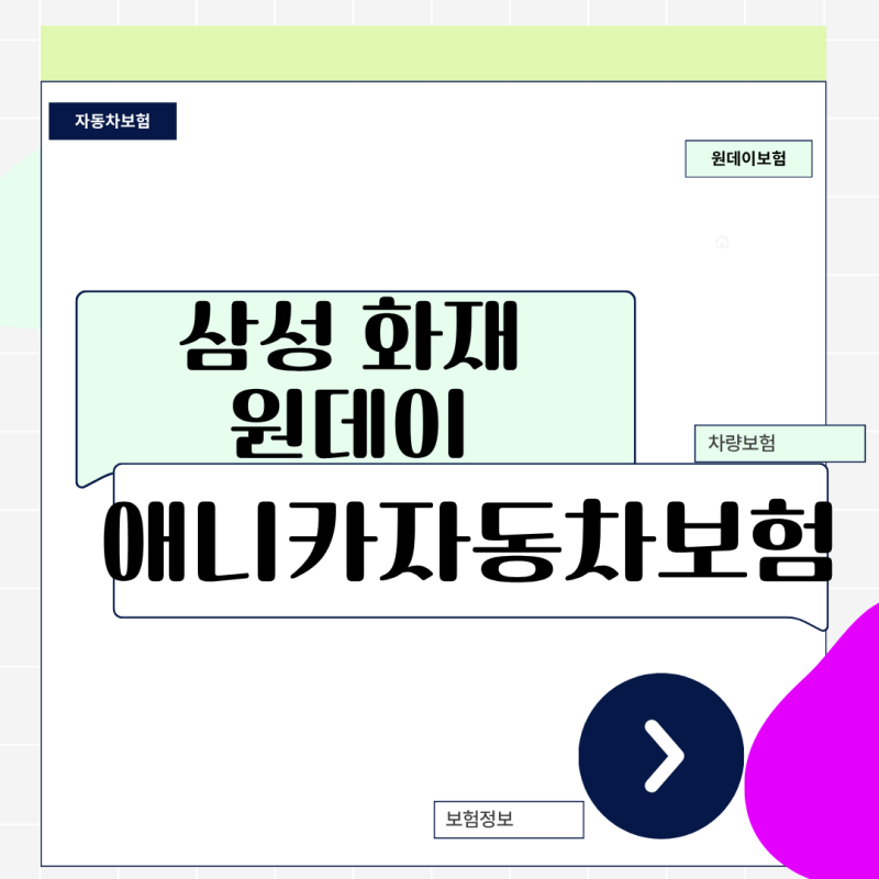 삼성화재 원데이 애니카 자동차보험 하루 만원대 비용으로 주말 드라이브 안전하게 해결하....