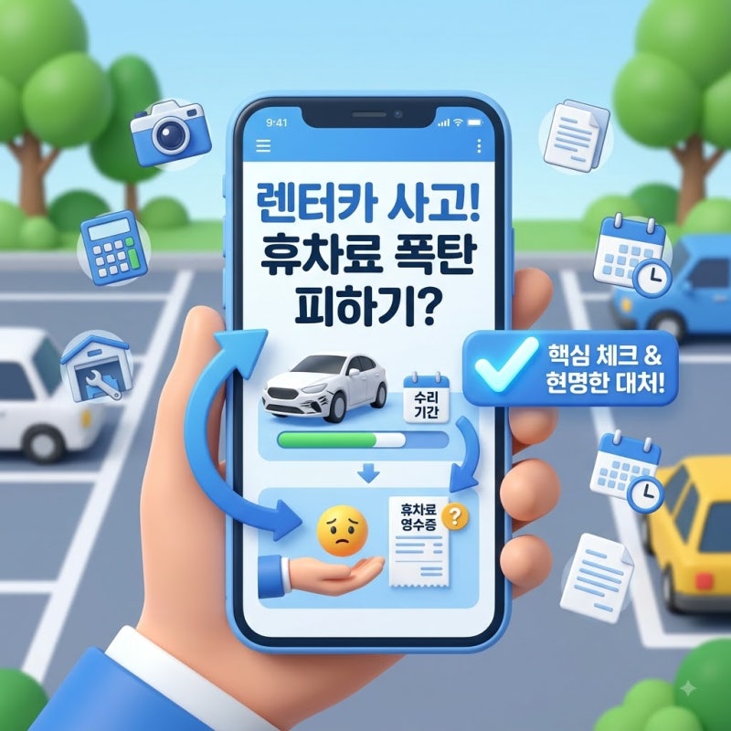 렌터카 휴차료 폭탄? 모르면 억울하게 당하는 약관 속 독소조항 청구 기준