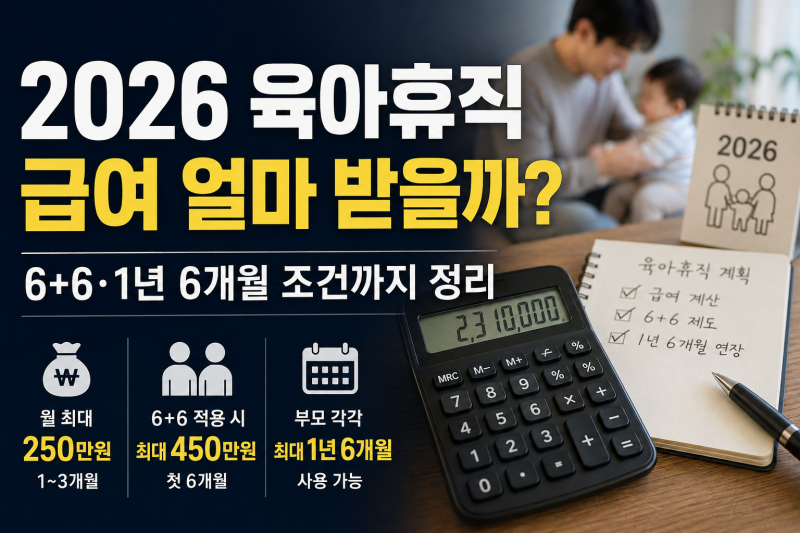 2026 육아휴직 급여 얼마 받을까? 6+6·1년 6개월 조건까지 정리