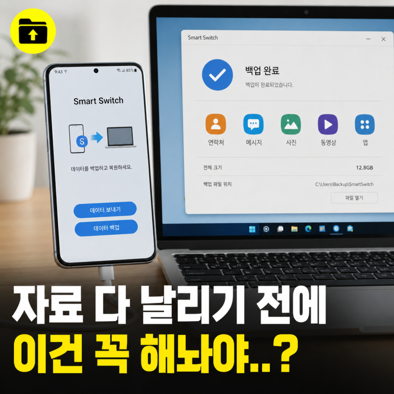 삼성 갤럭시 스마트스위치 백업 방법, PC 저장 순서