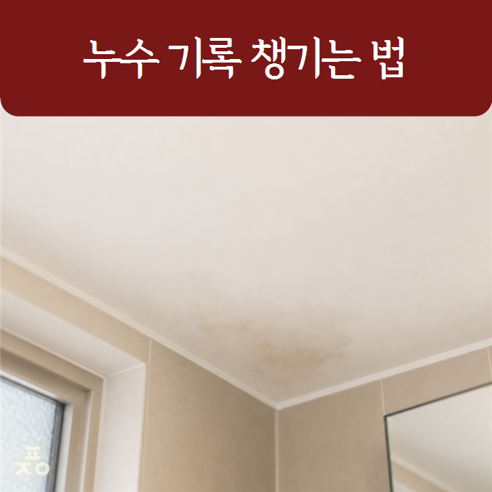 아파트 누수 발견하면 수리보다 먼저 남겨야 할 기록 5가지