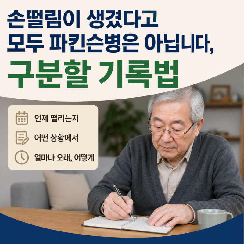 손떨림이 생겼다고 모두 파킨슨병은 아닙니다, 구분할 기록법
