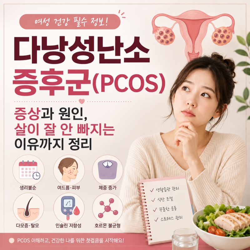 다낭성난소증후군 증상과 원인, 살이 잘 안 빠지는 이유까지 정리