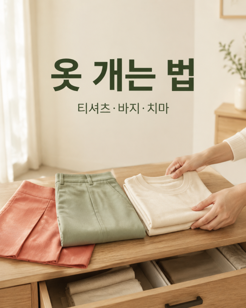 옷 개는 법｜티셔츠·바지·치마 종류별 깔끔하게 접는 방법