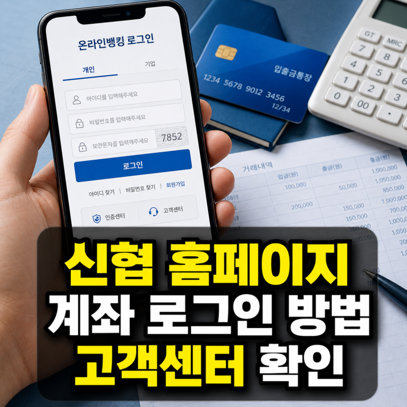 신협 홈페이지 바로가기 계좌 로그인 방법과 고객센터 전화번호