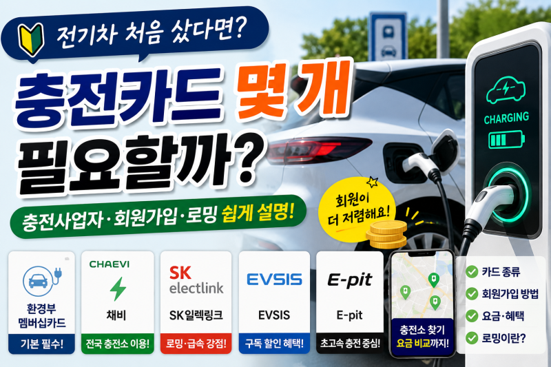 전기차 처음 샀다면 충전카드 몇 개 필요할까?｜충전사업자·회원가입·로밍 쉽게 설명