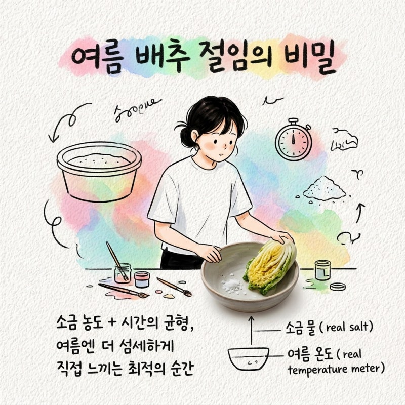 배추 절이는 시간 소금 농도 여름에 달라지는 기준