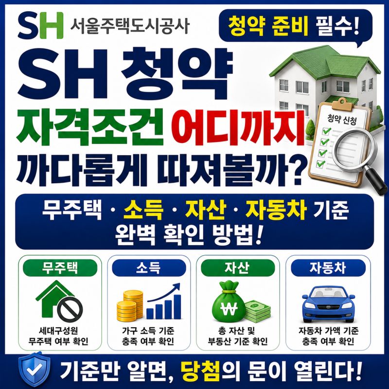 SH 청약 자격조건, 도대체 어디까지 까다롭게 따져볼까? : 무주택·소득·자산·자동차 기준 완....