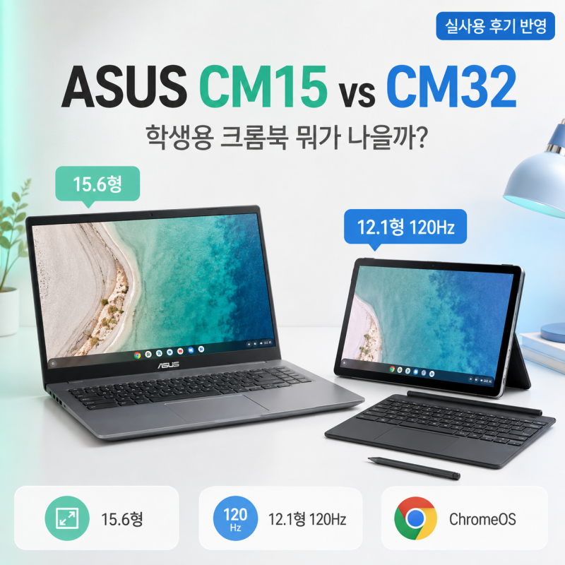 ASUS 크롬북 CM15 vs CM32 후기, 학생용으로 뭐가 나을까