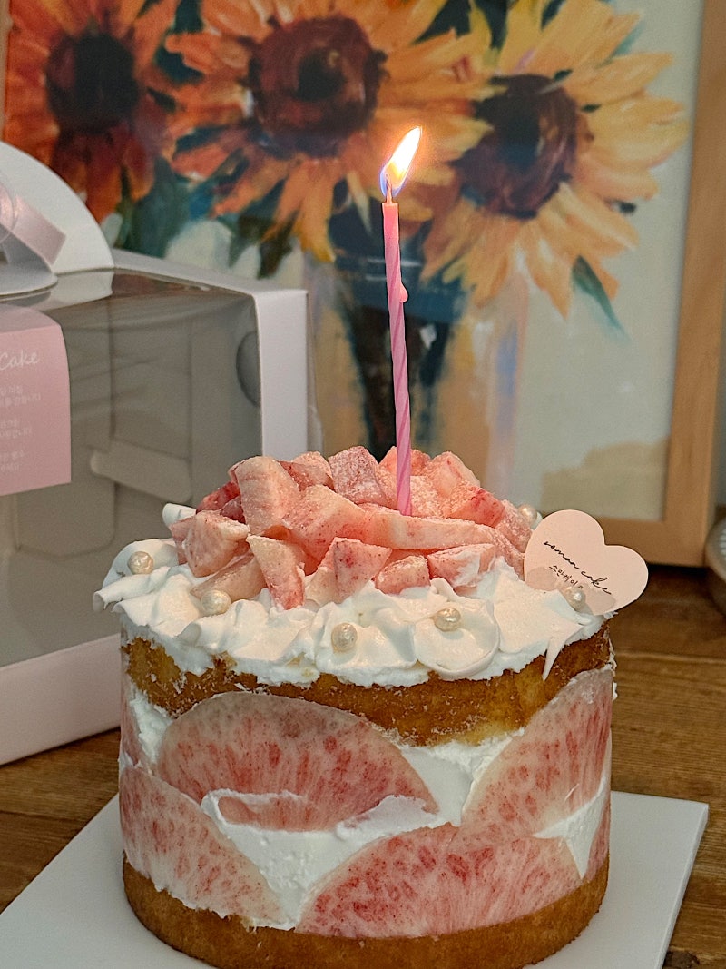 일산 케이크 맛집 추천 밤리단길 홀케이크 소만케이크 복숭아 요거트 생크림 후기