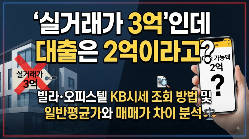 "실거래가는 3억인데 대출은 2억이라고?" : 빌라·오피스텔 KB시세 조회 방법 및 일반평균가와 ....