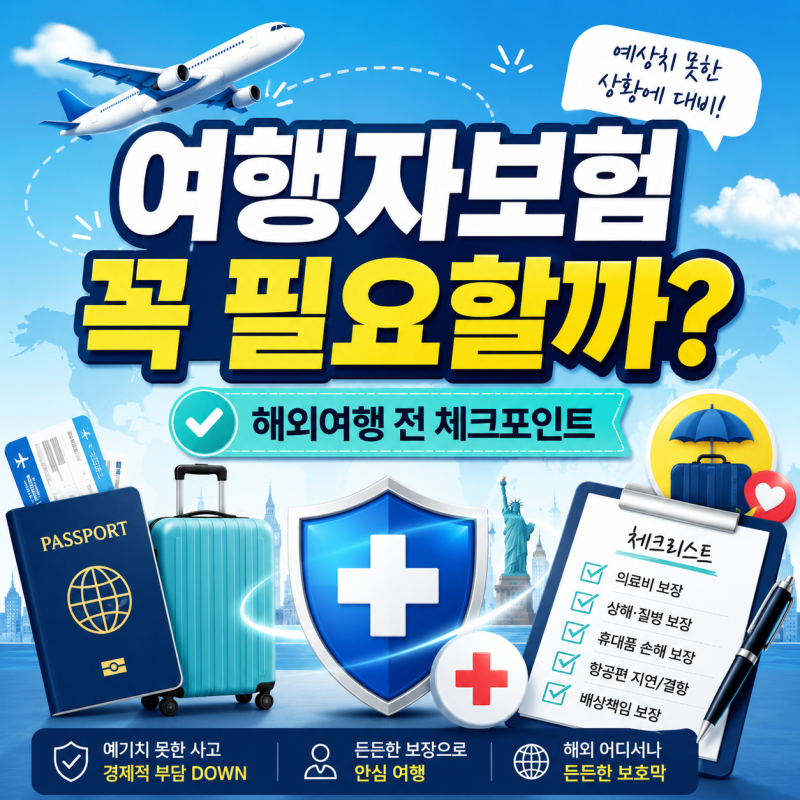 여행자보험 꼭 필요할까?｜해외여행 전 보장내용·가입 체크포인트 총정리