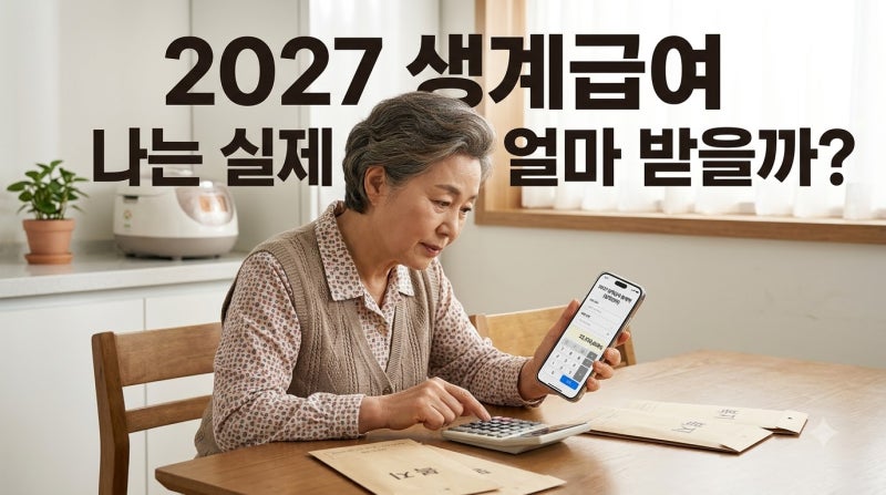 2027년 생계급여 실제 얼마 받을까? 소득인정액별 지급액 계산법