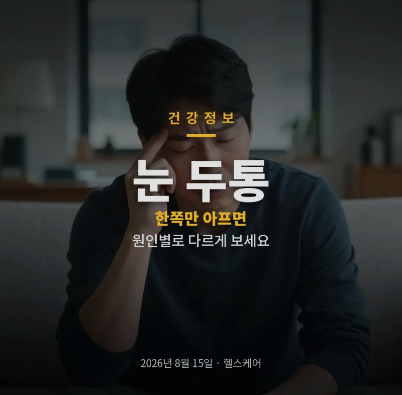 눈 두통 왼쪽 오른쪽 차이와 눈 주변 통증이 말해주는 신호