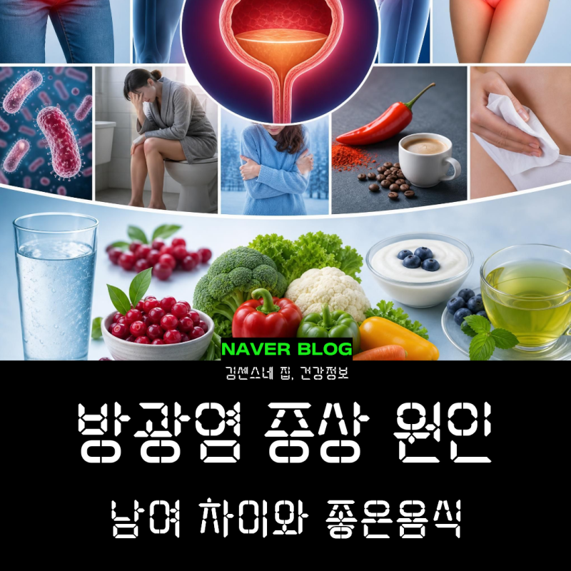 남자 여자 방광염 증상 원인, 좋은 음식 총정리