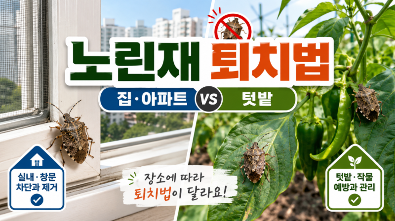 노린재 퇴치법 장소별 총정리 집 아파트와 텃밭 방제 차이점