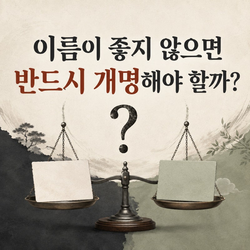 ⚖️ 이름이 좋지 않으면 반드시 개명해야 할까?