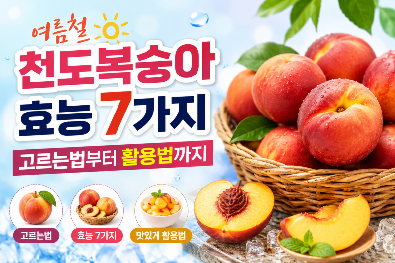 여름철 천도복숭아 효능 7가지, 고르는법부터 활용법까지