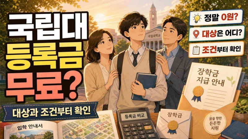 국립대 등록금 무료 추진, 정말 0원일까? 대상 대학·지원 조건·반수 우려까지 한눈에