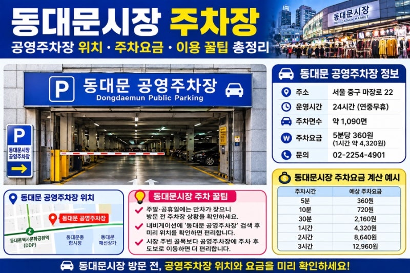 동대문시장 주차장 어디에 주차할까? DDP 주차요금까지 총정리!