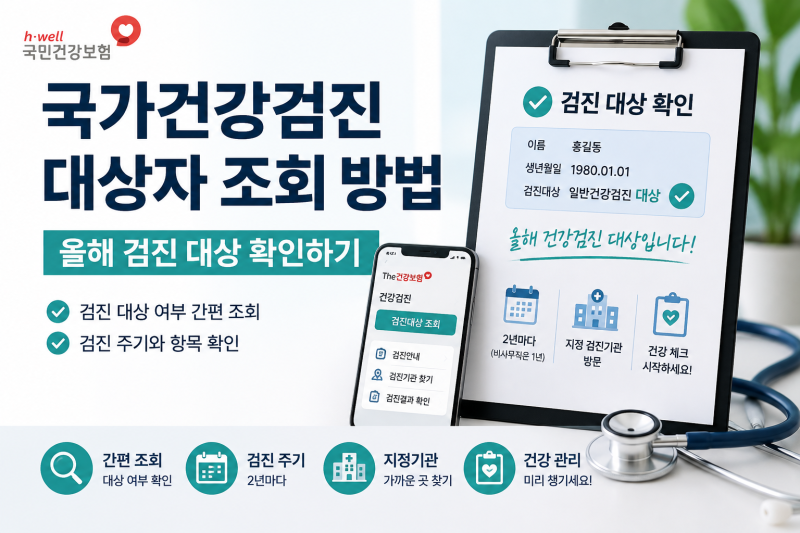 국가건강검진 대상자 조회 방법, 올해 내가 검진 대상인지 확인하는 법