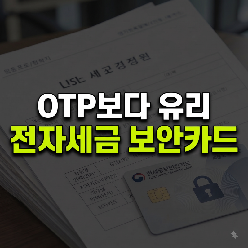 세금계산서 발행 [OTP보다 전자세금계산서 보안카드가 유리한 이유]