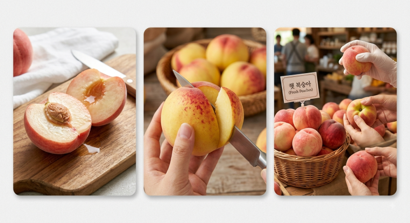 맛있는 복숭아 고르는 법! 부드러운 물복 vs 아삭한 딱복 취향별 구별 꿀팁
