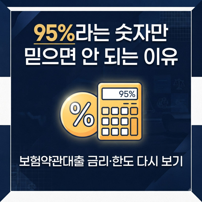보험약관대출 금리 이자율 계산 방식과 해약환급금 한도 95% 비대면 신청 조건