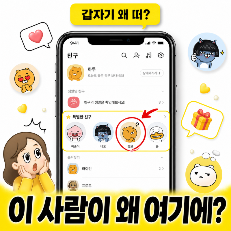 카톡 특별한 친구에 왜 이 사람이? 해제 버튼이 안 보이는 이유