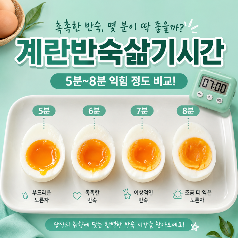 계란반숙삶기시간 완벽 정리｜촉촉한 반숙 만드는 시간부터 껍질 잘 까는 법까지