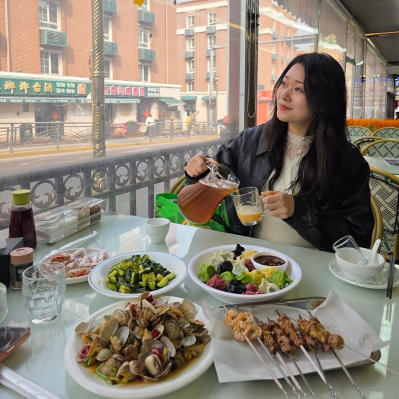 칭다오 맥주박물관 맛집 원장맥주와 함께 즐기는 바지락볶음 이수인가 沂水人家