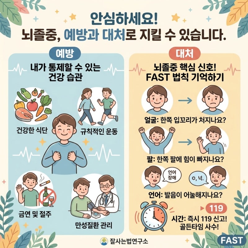 뇌출혈 뇌경색 전조 증상과 원인부터 FAST 응급처치까지 총정리