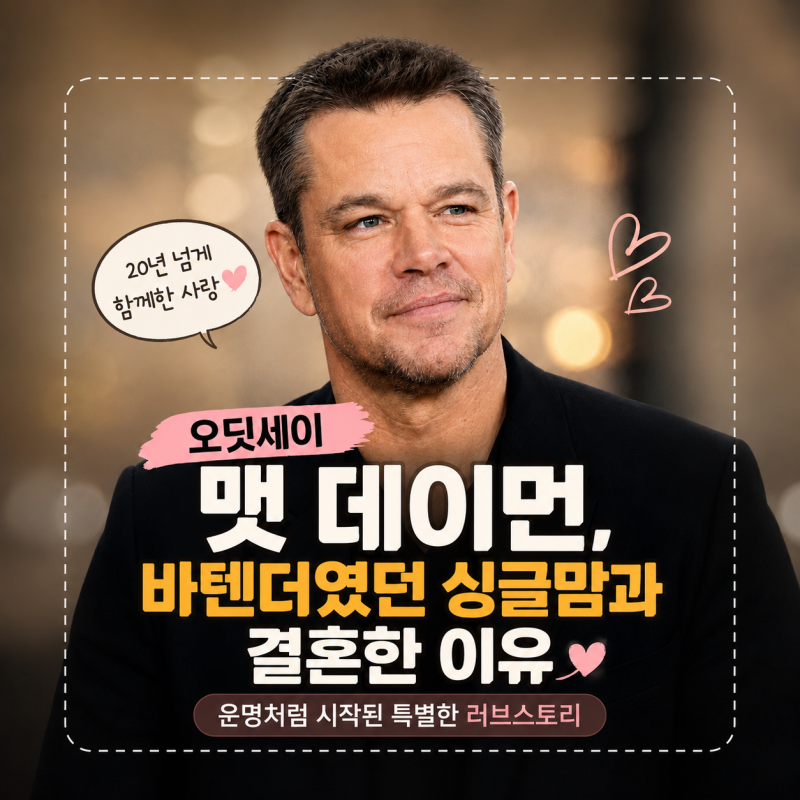 오딧세이 맷 데이먼, 바텐더였던 싱글맘과 결혼한 이유