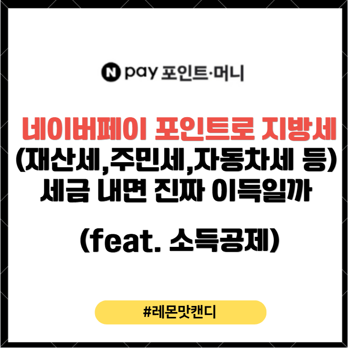 네이버페이 포인트로 지방세(재산세,주민세,자동차세 등) 세금 내면 진짜 이득일까 (feat. 소....