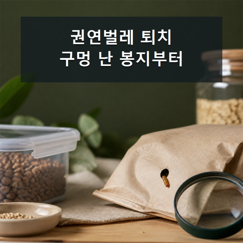 권연벌레 퇴치, 트랩보다 포장지의 작은 구멍을 먼저 찾아야 합니다