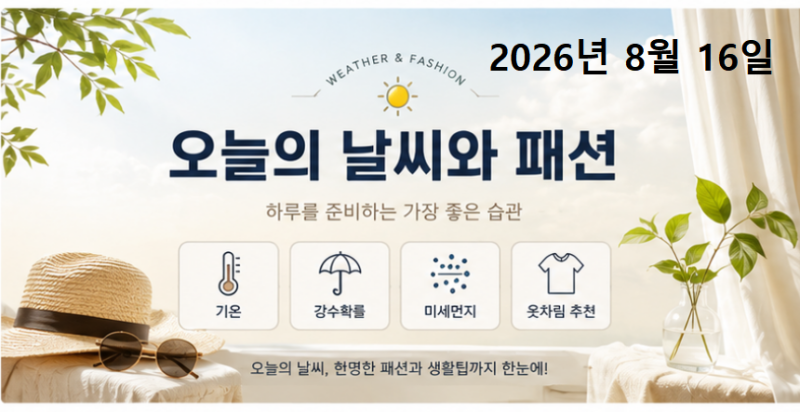 2026년 8월 16일 전국 날씨｜남부·제주 강한 비 예보, 내일 뭐 입지?