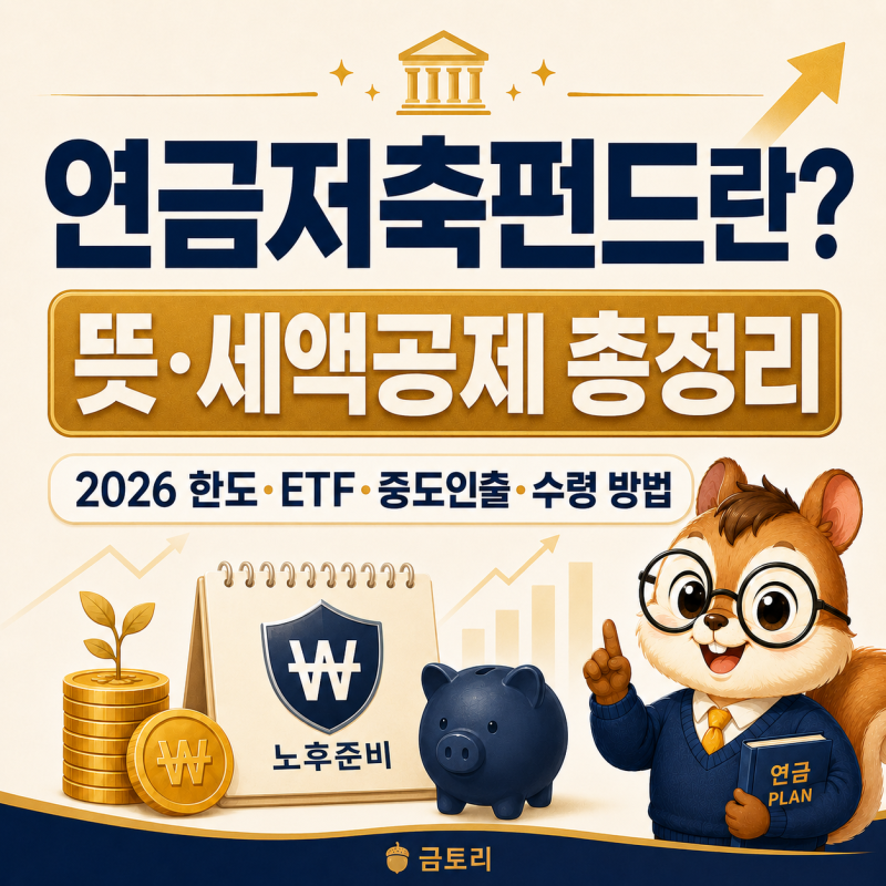 연금저축펀드란? 뜻·세액공제 총정리｜2026 한도·ETF·중도인출·수령 방법