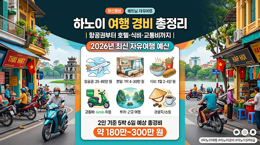 하노이 여행 경비 총정리｜항공권부터 호텔·식비·교통비까지 2026년 최신 자유여행 예산