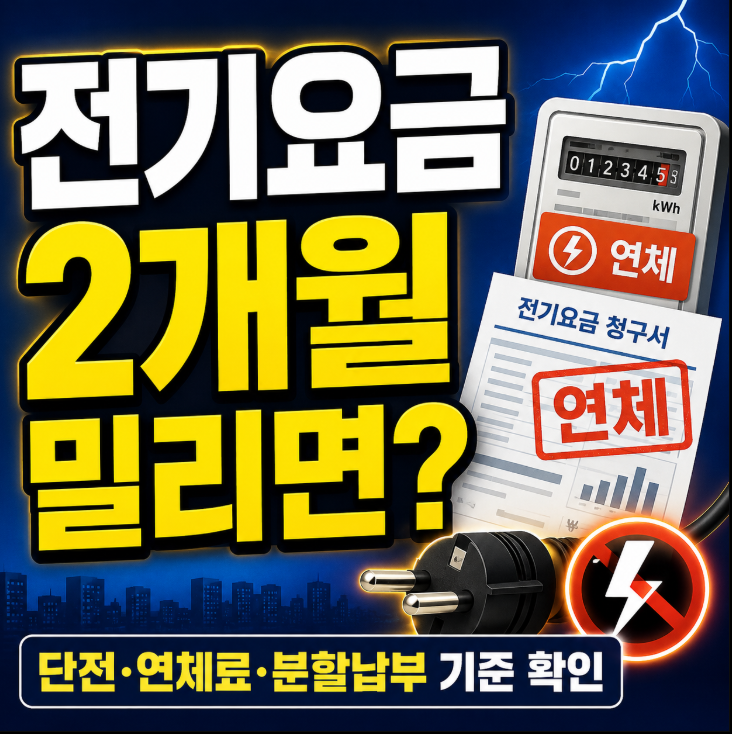 전기요금 몇 달 밀리면 끊길까? 미납 연체료·단전·분할납부 방법 총정리