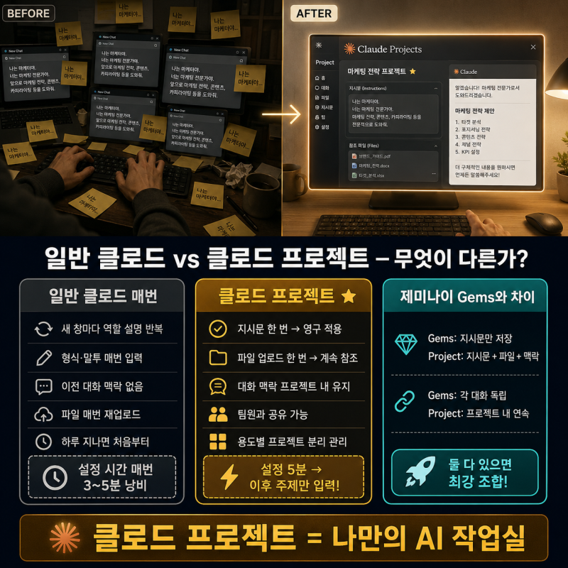 클로드 프로젝트 기능 완전 정복 — 매번 설명 반복? 이제 안 해도 됩니다 (2026)