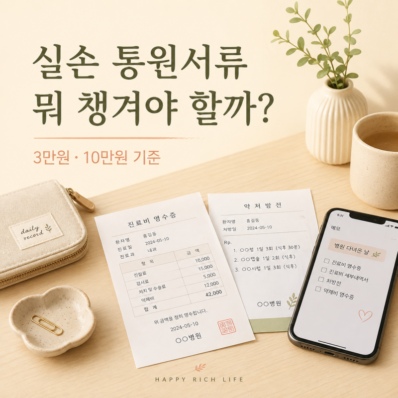 실손보험 통원서류 매번 헷갈렸어요｜3만원·10만원 넘으면 뭐가 필요할까