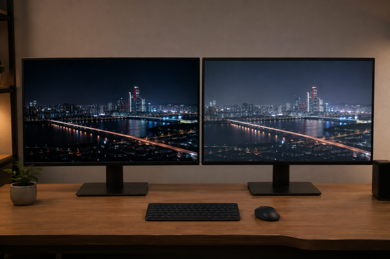 OLED 모니터 vs IPS 모니터 비교｜화질·번인·수명·가격 차이