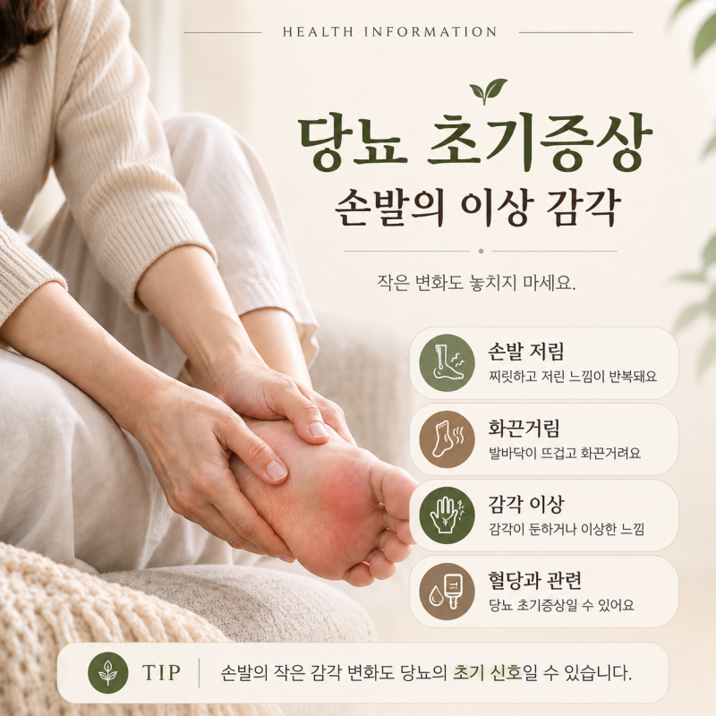 당뇨 초기증상, 손발에서 느껴지는 이상한 감각