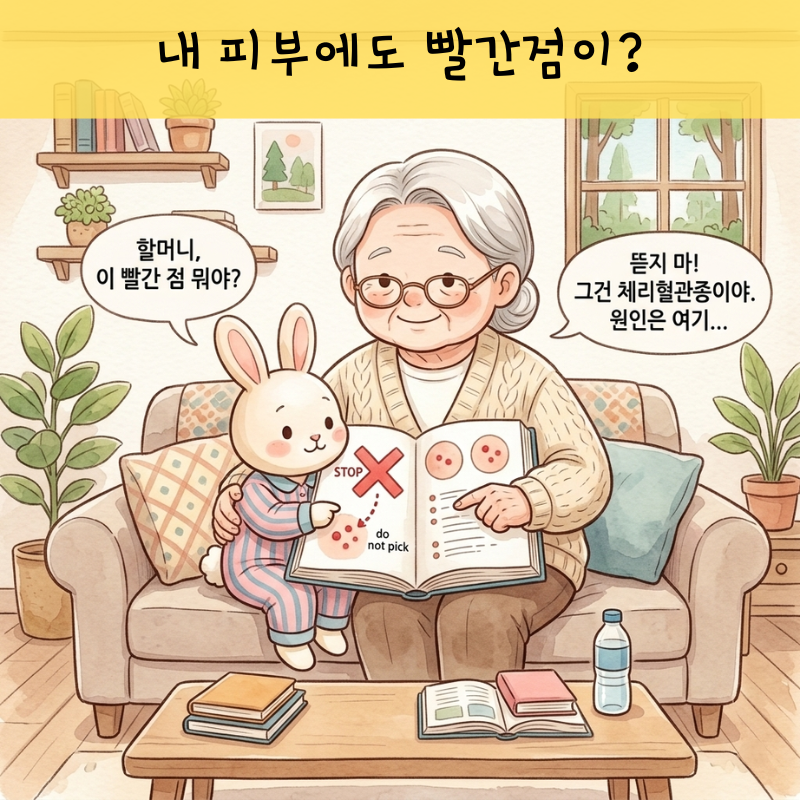 몸 피부에 빨간점 절대 뜯지 마세요 체리혈관종 원인