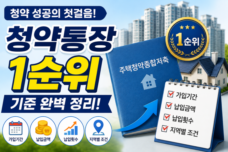 청약통장 1순위 기준｜가입기간·납입금액·조건 총정리