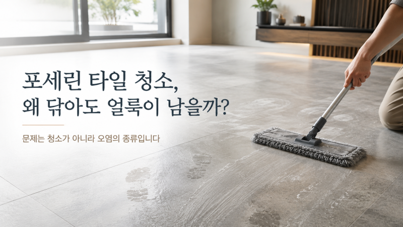 포세린 타일 청소, 닦아도 남는 얼룩의 진짜 원인